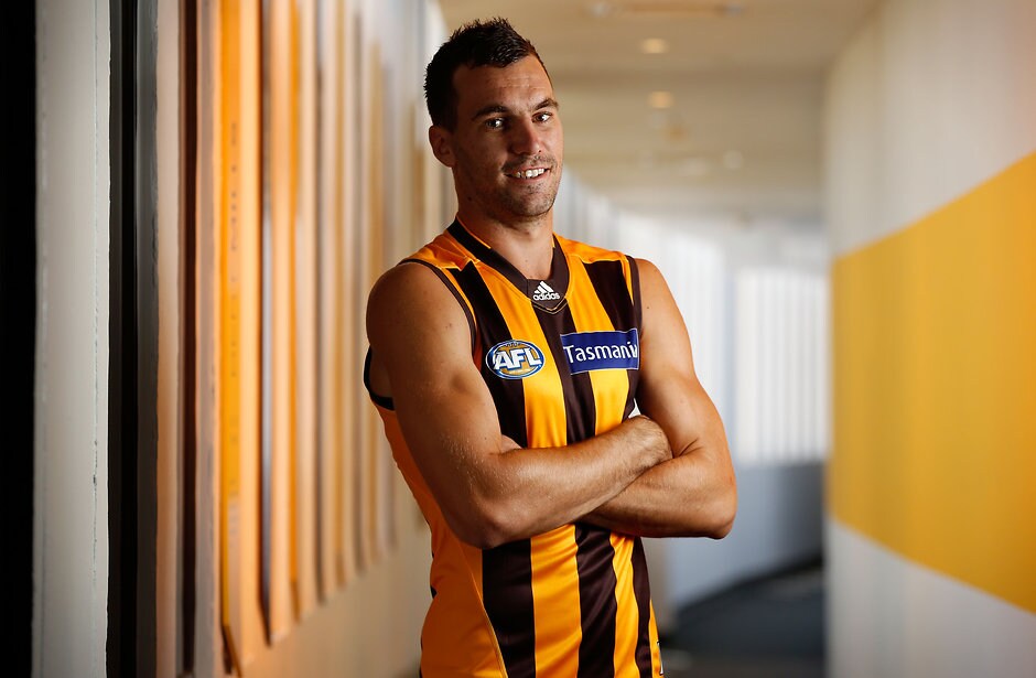 AFL 2016 Portraits - Hawthorn MELBOURNE, AUSTRALIA - FEBRUARY 02: Jonathon Ceglar of the Hawks poses for a portrait during the Hawthorn Hawks official team photo day at the Ricoh Centre in Melbourne, Australia on February 02, 2016. (Photo by Adam Trafford/AFL Media)